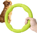 Dog Ring Toy, Durable Soft Flying Disc for Throwing Catching Grabbing, Water Floating Dog Training Fetch Ring for Medium Large Breeds, Outdoor (Green/11.8Inch)