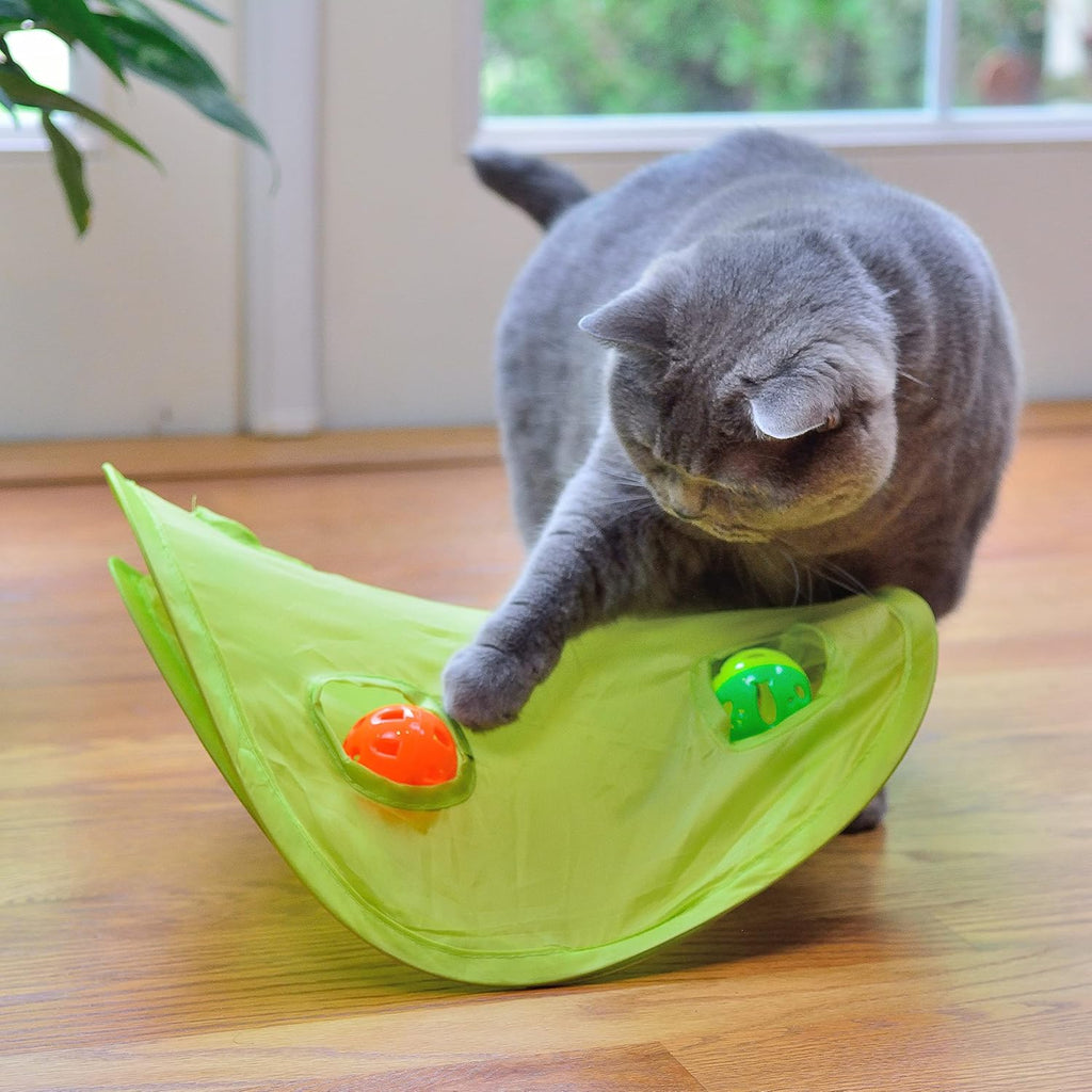 18 Cat Toys Assortments - Teaser Wand, Interactive Bell Toy, Sparkle Balls for Kitten, Puppy, Kitty (With Hide Seek Toy)
