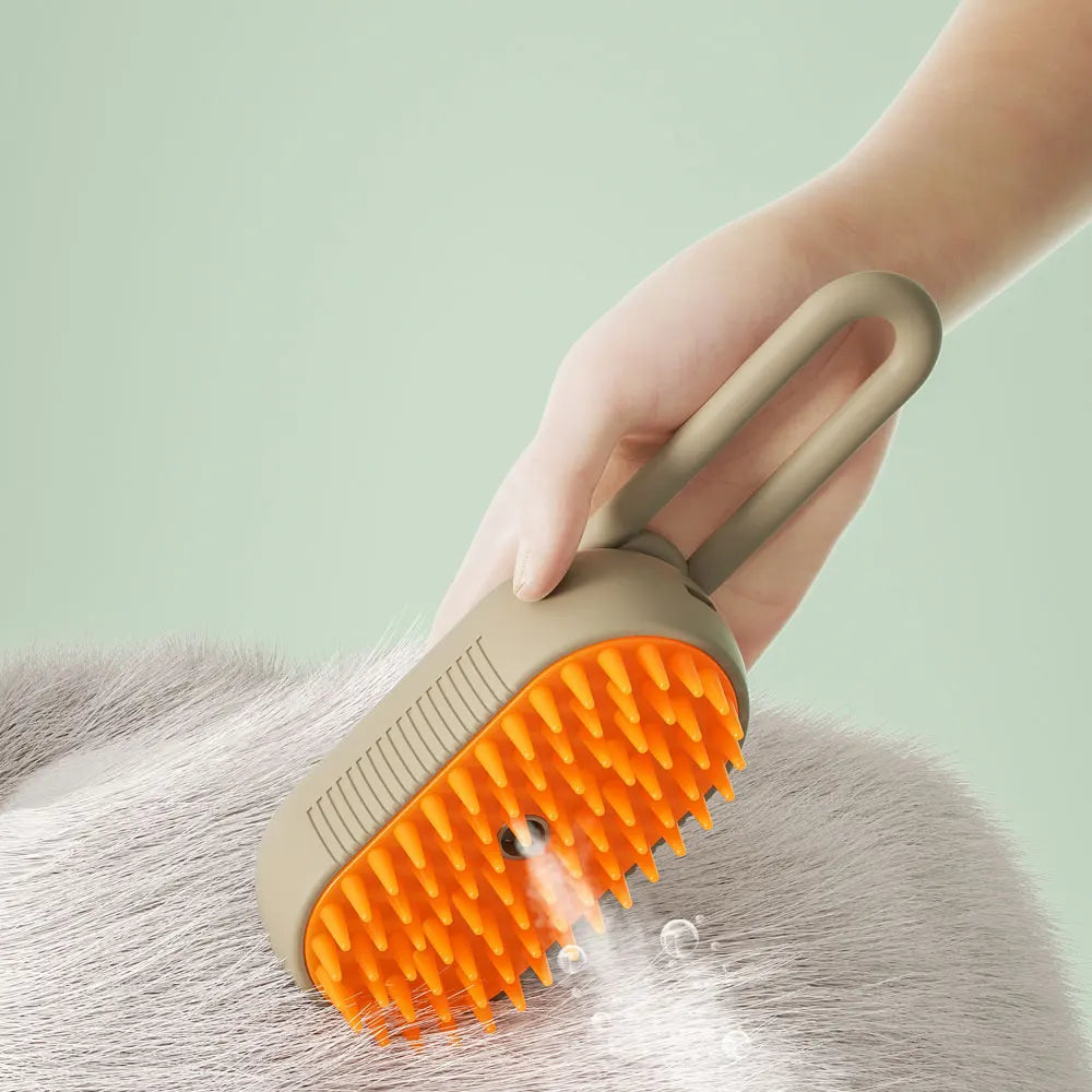 Dog Cat Steamy Brush Spray Massage 3 In1 Rechargeable