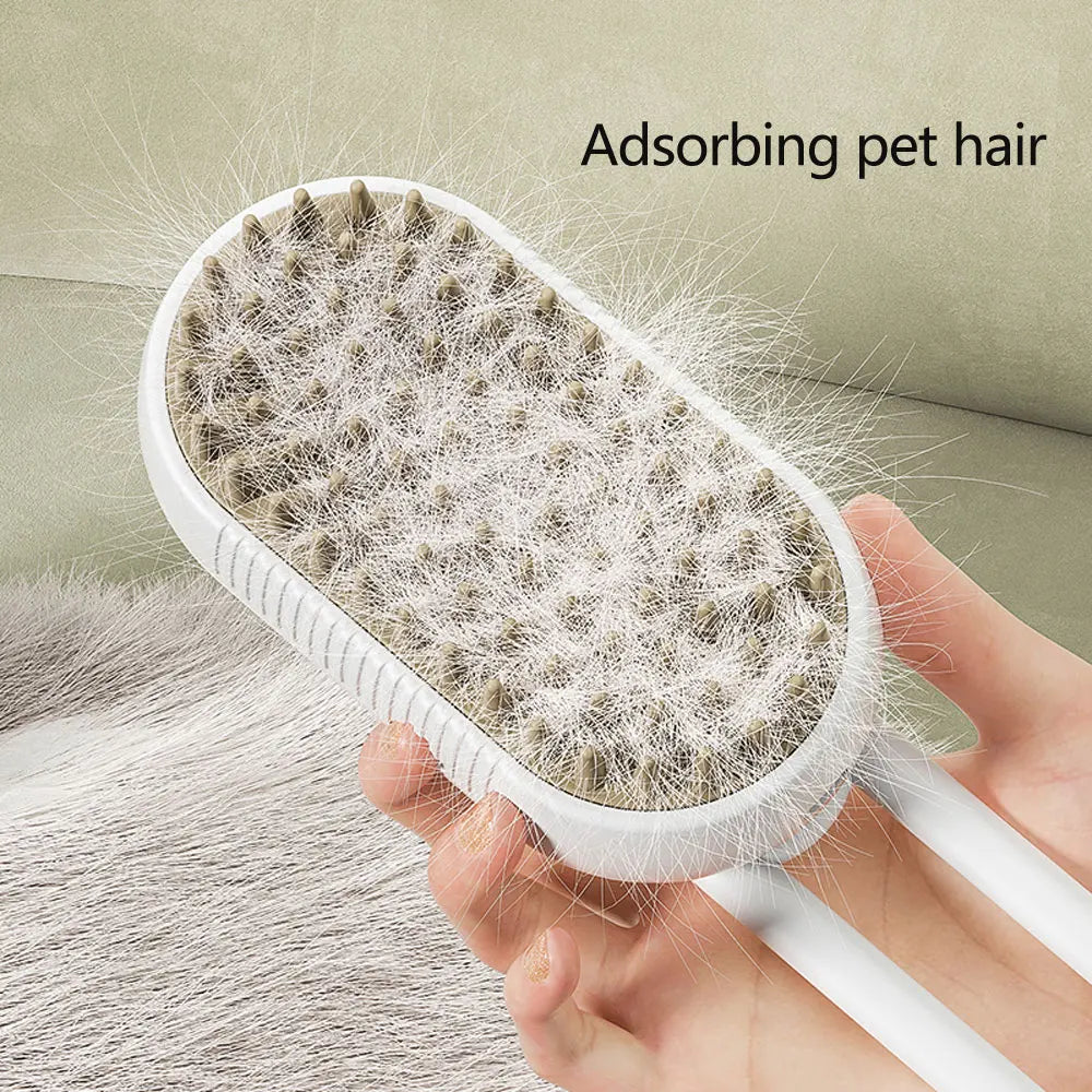 Dog Cat Steamy Brush Spray Massage 3 In1 Rechargeable