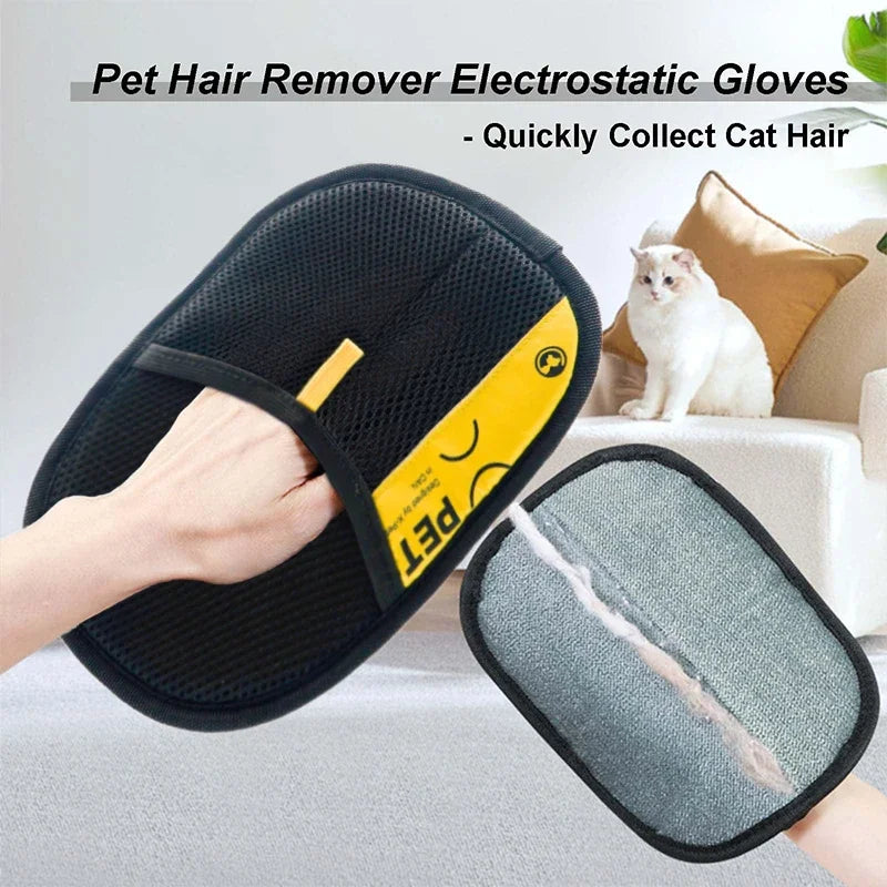 Pet Hair Remover Gloves Electrostatic for Cats Dogs