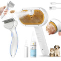 3-In-1 Pet Steam Brush Set for Dogs & Cats, Grooming Comb with Spray, Defur Tool, Water-Assisted Hair Removal, Spritz Brush, Multi-Purpose Kit, Undercoat Rake, Deshedding Brushes, Dematting Brush.