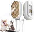 Cat Steam Brush for Shedding - USB Rechargeable Grooming Brush with Release Button, Dual Speed Spray for Long & Short Hair Indoor Cats