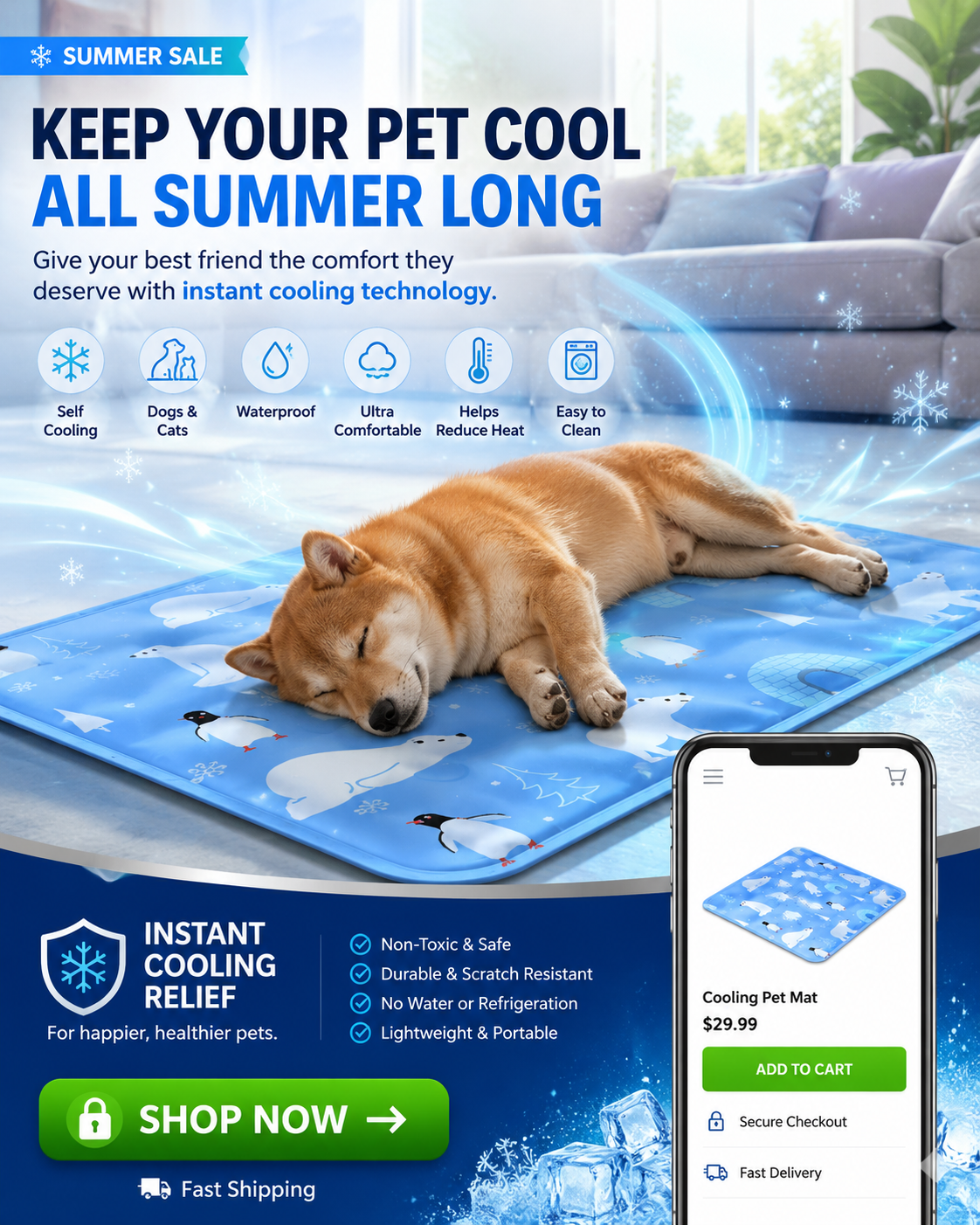 Ice Gel Pet Cooling Mat